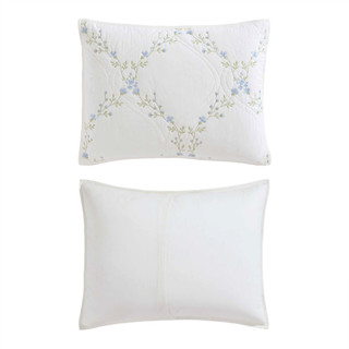 Thumbnail 6: Laura Ashley Laura Ashley Floral Embroidery Reversible Quilt Set 