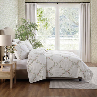 Thumbnail 11: Laura Ashley Laura Ashley Floral Embroidery Reversible Quilt Set 