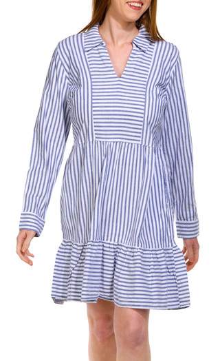 Thumbnail 1: Dash Dash Womens Striped Long Sleeve Swing Dress 