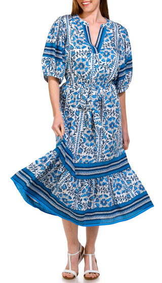 Thumbnail 4: Figueroa and Flower Figueroa and Flower Womens Border Print Midi Dress 