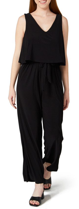 Thumbnail 1: C'est La Vie C'est La Vie Womens Short Sleeve Solid Jumpsuit 
