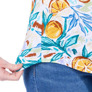 Thumbnail 4: Blue Sol Blue Sol Womens Short Sleeve Citrus Print Luxey Scoop Top 