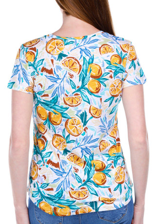 Thumbnail 3: Blue Sol Blue Sol Womens Short Sleeve Citrus Print Luxey Scoop Top 