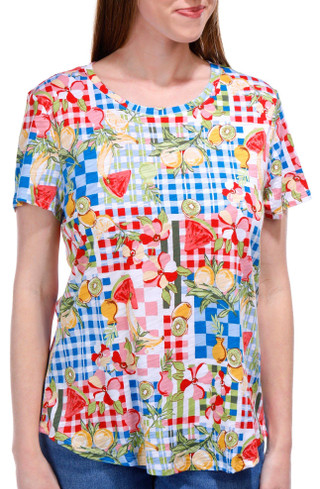 Thumbnail 4: Blue Sol Blue Sol Womens Short Sleeve Picnic Party Luxey Scoop Top 