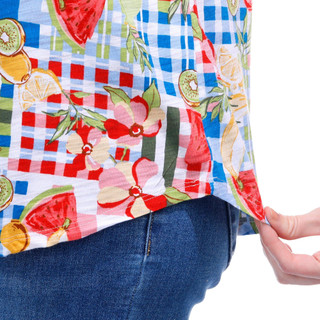 Thumbnail 5: Blue Sol Blue Sol Womens Short Sleeve Picnic Party Luxey Scoop Top 