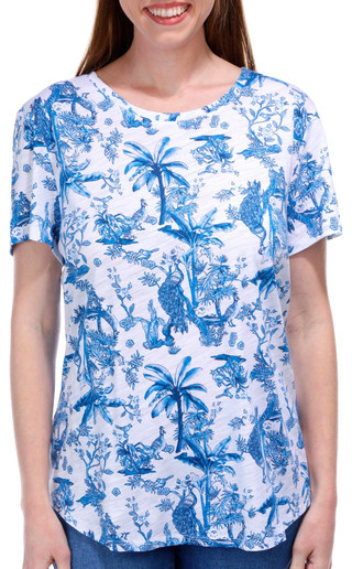 Thumbnail 1: Blue Sol Blue Sol Womens Short Sleeve Print Luxey Scoop Top 