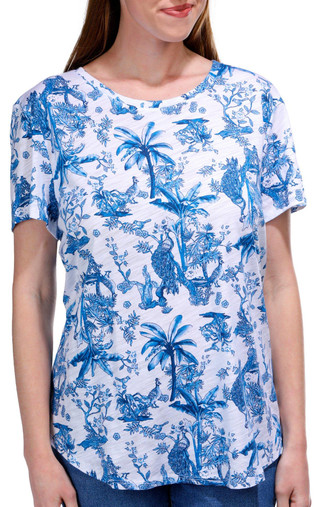 Thumbnail 4: Blue Sol Blue Sol Womens Short Sleeve Print Luxey Scoop Top 