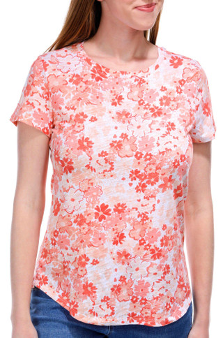 Thumbnail 4: Blue Sol Blue Sol Womens Short Sleeve Daisy Print Luxey Scoop Top 