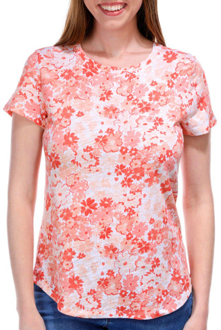 Thumbnail 1: Blue Sol Blue Sol Womens Short Sleeve Daisy Print Luxey Scoop Top 