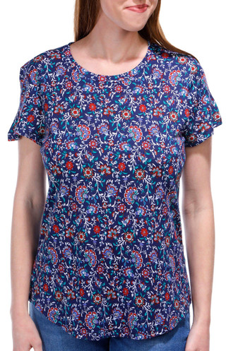 Thumbnail 4: Blue Sol Blue Sol Womens Short Sleeve Bloom Print Luxey Scoop Top 