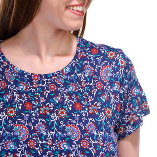 Thumbnail 2: Blue Sol Blue Sol Womens Short Sleeve Bloom Print Luxey Scoop Top 