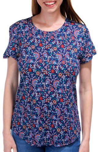 Thumbnail 1: Blue Sol Blue Sol Womens Short Sleeve Bloom Print Luxey Scoop Top 