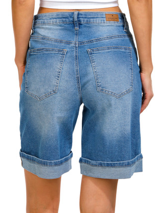 Thumbnail 2: GEMMA RAE Gemma Rae Juniors Denim High Rise 90s Bermuda Shorts 
