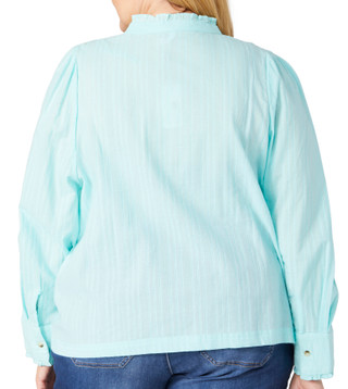 Thumbnail 2: Kaktus Kaktus Plus Long Sleeve Buttoned Lace Trim Top 