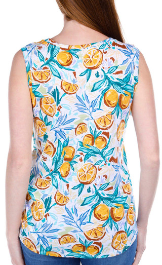 Thumbnail 3: Blue Sol Blue Sol Womens Luxey Citrus Tropical Print Scoop Tank Top 