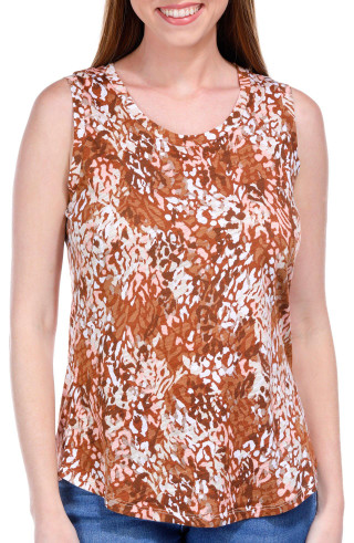 Thumbnail 1: Blue Sol Blue Sol Womens Luxey Soft Cheetah Print Scoop Tank Top 