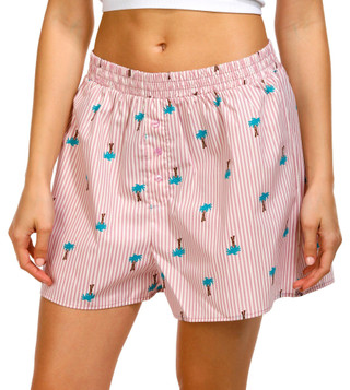Thumbnail 1: No Comment No Comment Juniors Palm Tree Stripe Boxer Shorts 