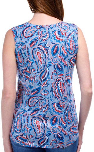 Thumbnail 3: Blue Sol Blue Sol Womens Luxey Swirl Paisley Print Scoop Tank Top 