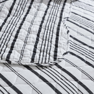 Thumbnail 23: Laura Ashley Laura Ashley Stripe Perfection Reversible Quilt Set 
