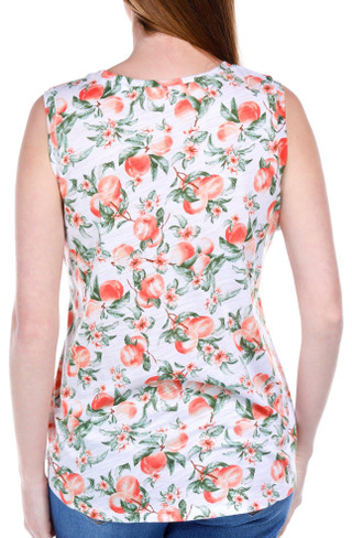 Thumbnail 3: Blue Sol Blue Sol Womens Luxey Summer Peach Print Scoop Tank Top 