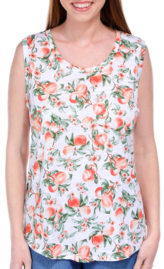 Thumbnail 1: Blue Sol Blue Sol Womens Luxey Summer Peach Print Scoop Tank Top 