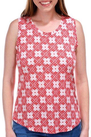 Thumbnail 1: Blue Sol Blue Sol Womens Luxey Clover Geo Print Scoop Tank Top 