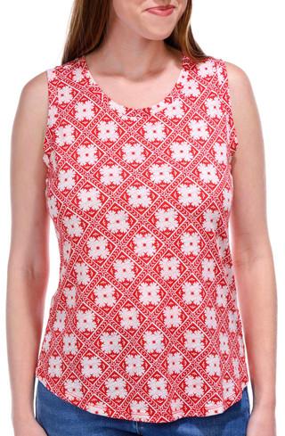 Thumbnail 4: Blue Sol Blue Sol Womens Luxey Clover Geo Print Scoop Tank Top 