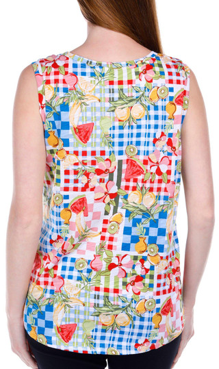 Thumbnail 2: Blue Sol Blue Sol Womens Luxey Picnic Party Print Scoop Tank Top 