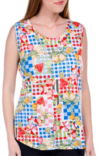 Thumbnail 3: Blue Sol Blue Sol Womens Luxey Picnic Party Print Scoop Tank Top 