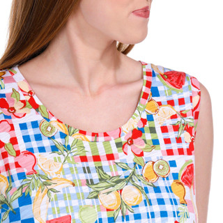 Thumbnail 5: Blue Sol Blue Sol Womens Luxey Picnic Party Print Scoop Tank Top 