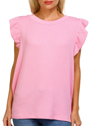 Thumbnail 1: SIMPLY SOUTHERN Simply Southern Juniors Ribbed Ruffle Sleeve Top 