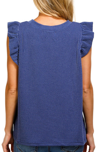 Thumbnail 2: SIMPLY SOUTHERN Simply Southern Juniors Ribbed Ruffle Sleeve Top 