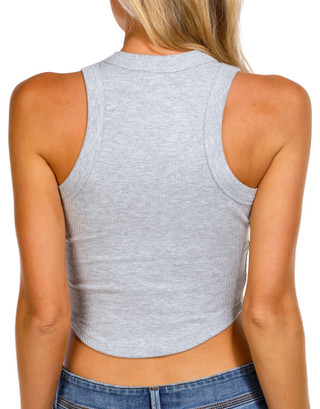 Thumbnail 2: Derek Heart Derk Heart Juniors Ribbed Racerback Tank Top 