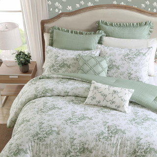 Thumbnail 17: Laura Ashley Laura Ashley Toile Delight Reversible Comforter Set 