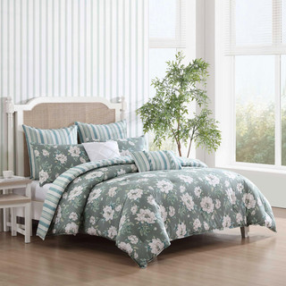 Thumbnail 4: Laura Ashley Laura Ashley Wisely Floral Reversible Comforter Set 