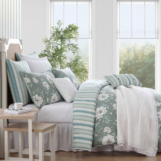 Thumbnail 10: Laura Ashley Laura Ashley Wisely Floral Reversible Comforter Set 