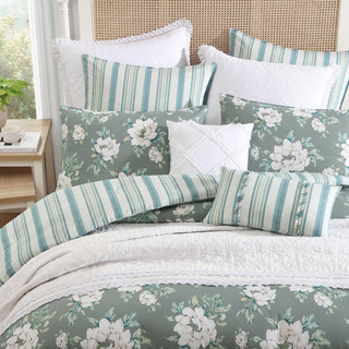 Thumbnail 18: Laura Ashley Laura Ashley Wisely Floral Reversible Comforter Set 