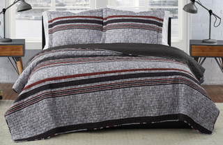 Thumbnail 1: London Fog London Fog Warren Stripe Quilt Set 