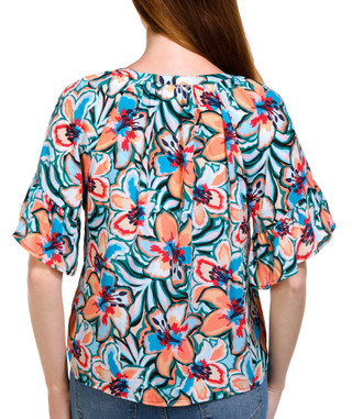 Thumbnail 2: Zac & Rachel Zac & Rachel Petite Short Sleeve Crepe Henley Top 