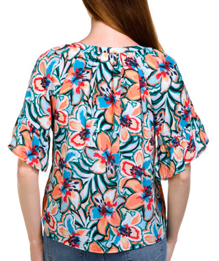 Thumbnail 2: Zac & Rachel Zac & Rachel Petite Short Sleeve Crepe Henley Top 