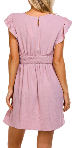 Thumbnail 2: No Comment No Comment Juniors Flutter Sleeve Mini Dress 