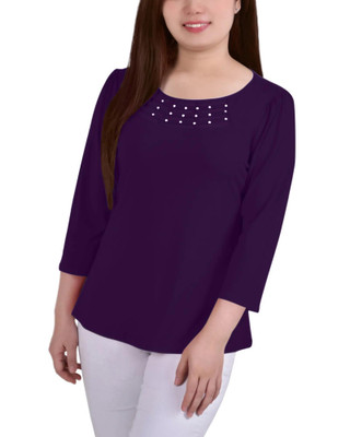 Thumbnail 1: NY COLLECTION NY Collection Womens 3/4 Sleeve Crepe Top 