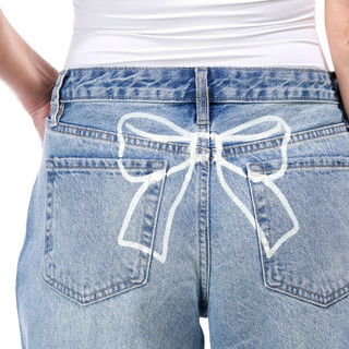 Thumbnail 2: YMI YMI Juniors Bow Back Wide Leg Jeans 