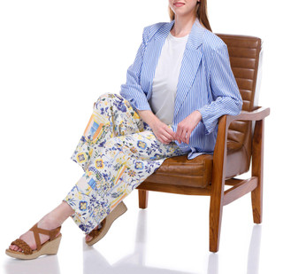 Thumbnail 9: Blue Sol Blue Sol Womens Striped Long Sleeve Patch Pocket Blazer 