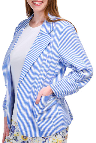 Thumbnail 4: Blue Sol Blue Sol Womens Striped Long Sleeve Patch Pocket Blazer 