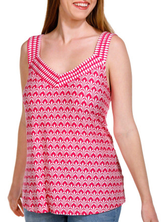 Thumbnail 1: Juniper + Lime Juniper + Lime Womens Sleeveless V-Neck Floral Print Top 