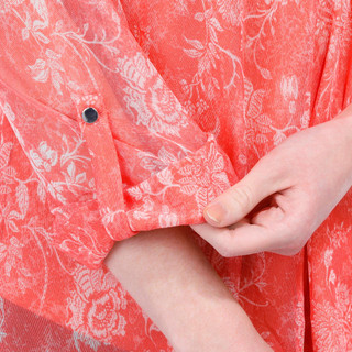 Thumbnail 2: Juniper + Lime Juniper + Lime Womens Floral Inset Henley 3/4 Sleeve Top 