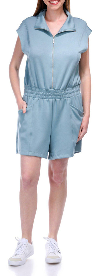 Thumbnail 1: APANA Apana Womens Short Sleeve Front Zip Romper 