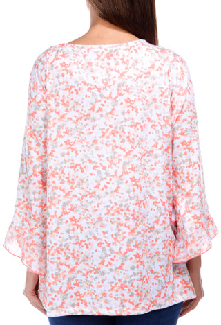 Thumbnail 3: Erin London Erin London Womens 3/4 Flounce Sleeve Print Top 
