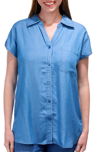 Thumbnail 1: BUNULU Bunulu Womens Short Sleeve Buttoned Top 
